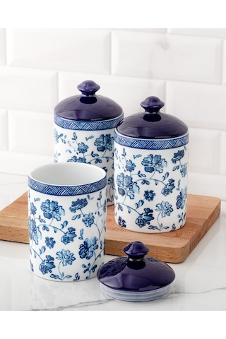 Madame Coco Fleur 3'lü Baharatlık Seti - Mavi/beyaz Bhrt00000000089x9x16 Cm-mavi/beyaz