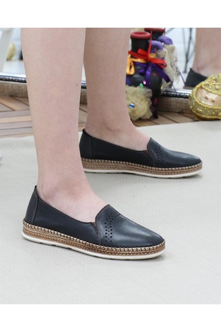 Nesil Shoes Syg P51 Siyah Hakiki Deri Kadın Ayakkabı