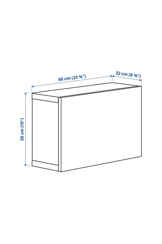 Raf Ünitesi, Ağartılmış Meşe Görünümlü, 60x20x38 Cm, Lappvıken 1100 Koyu Ceviz