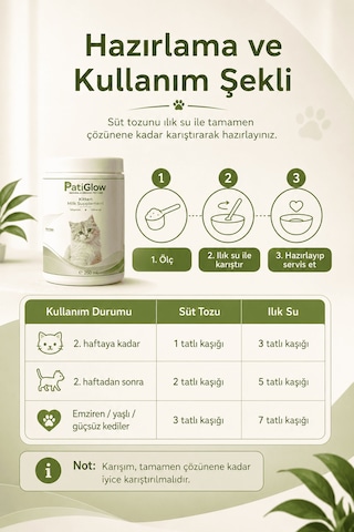 Patiglow Kedi Süt Takviyesi