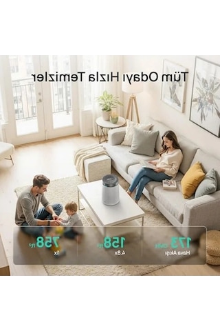 Akıllı Hava Temizleyici, Hepa Filtre İle Ultra Sessiz Çalışma Ve Led Ekran 150 Mm