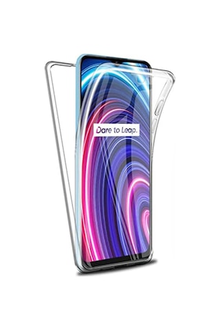 Teknomoda Oppo Realme C21Y Kılıf Şeffaf 360 Ön Arka Korumalı Silikon