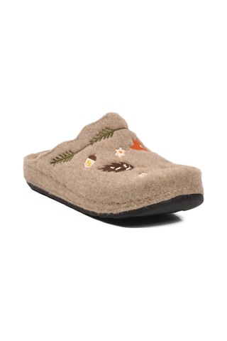 Camel Keçe Anatomik Kadın Ev Terliği K-9561 Z Camel