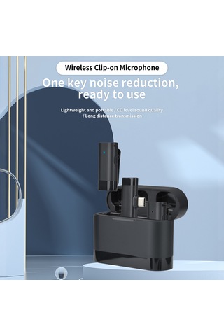 Teltree Kablosuz Kolluk Mikrofonu, İki Transmitterlı, Şarj Kutusu İle, Telefon Canlı Yayın Ve Röportaj İçin Gürültü Azaltıcı, Type-c Arayüzü