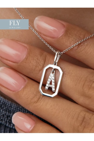 Fly Jewelry 925 Ayar Gümüş Kolye Ucu A Harfi 221751356