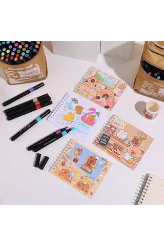 48li Akrilik Marker Kalem Seti - Capybara Desenli