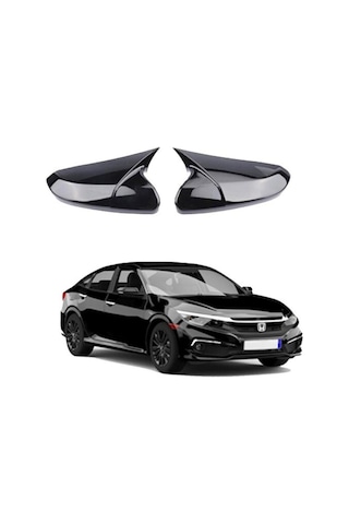 Honda Civic 2016 + Piano Black Ithal Batman Yarasa Ayna Kapağı 56