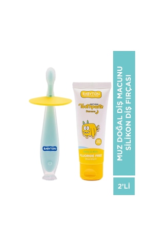 Set Muz Diş Macunu - Silikon Diş Fırçası Tam Koruma