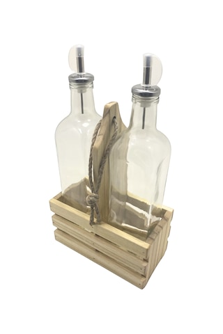 Ahşap Doğal 2li Set Yağdanlık Ve Sosluk Takımı Set Ihlamur - Kavak 1 Set Ahşap