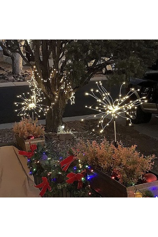 Yunboo Güneş Enerjili Bahçe Işıkları Dış Mekan Sıcak Beyaz 3'lü Otomatik Açık-kapalı Sulama Dayanıklı 120 Led Işıltı Süsü