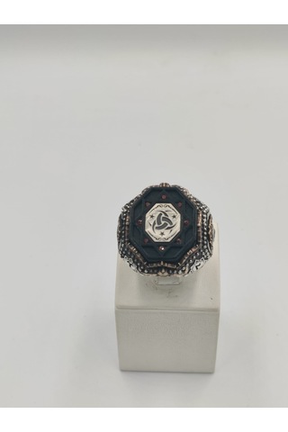 Siyah Zirkon Taşlı Teşkilat Mahsusa Diliriş Eseri 925 Ayar 25 Mm