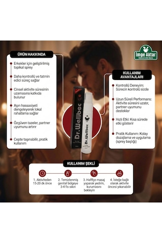 Dr. Wellbec For Men Uzun Süren Geciktirici Sprey 30 Ml - Performans Desteği