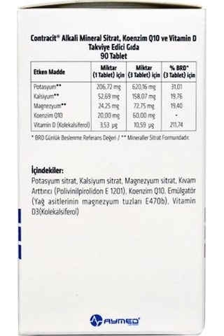 Contracit 90 Tablet - Gıda Besin Takviyesi Koenzim Q10Vitamin D