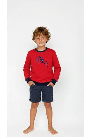 Coupon Çocuk Sweatshirt / Logo Baskılı Kırmızı