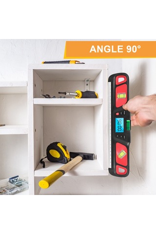 Vkemall Dijital Açı Ölçer Magnetlı Paslanmaz Çelik - Yükseklik/eğim Ölçümü, Geri Aydınlatmalı Ekran, Veri Kilidi Fonksiyonu