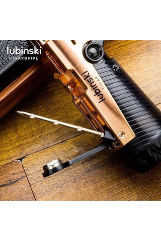 Lubinski Lion İğneli + Delicili Tek Torch Puro Çakmağı Gunmetal