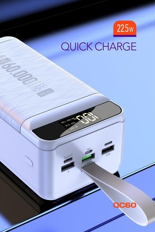 Powerway QC60 Beyaz PD 22.5W 60.000 mAh Hızlı Şarj Kamp Powerbank