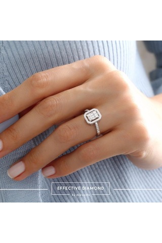 Effective Diamond Avangarde Baget Tektaş Gümüş Yüzük
