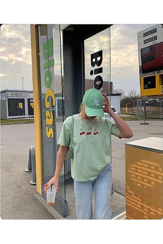 Unisex Mint Yeşili Renk Beyaz Logo Beyzbol Ny New York Şapka - Unisex Mint Yeşili