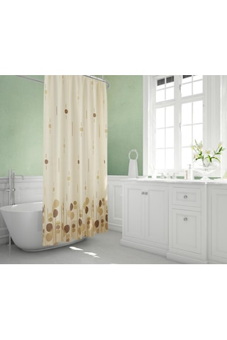 Zethome Tropik Banyo Duş Perdesi 6022 Tek Kanat 1x180x200 Kahverengi