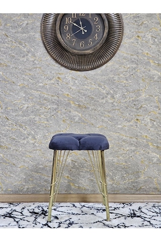 Kare Gold Kaplama Telli Ayaklı Tabure - Oturak - Bar Taburesi - A Çok Renkli