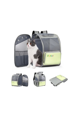 Funadd Fold Nefes Alabilir Pet Sırt Çantası Açık Omuzlar Kedi Çantası Sarı