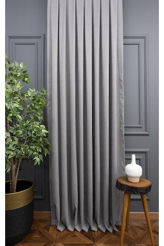 Evdepo Home Gri Fon Perde Tek Kanat (539795293) Gri
