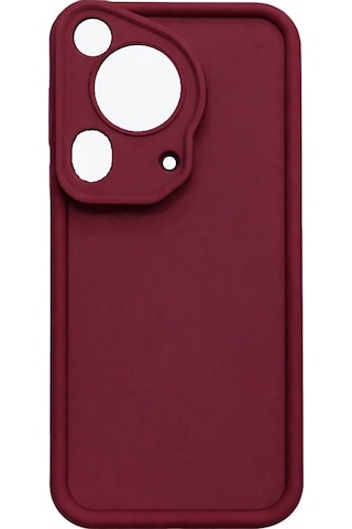 Huawei Pura 70 Ultra Uyumlu Kamera Çıkıntılı Mat Silikon Telefon Kılıfı Bordo