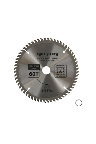 Ahşap Kesme Diski Rotor 165 20/16 Adaptörlü 60t