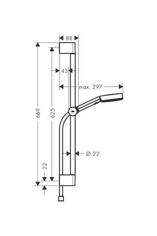 Hansgrohe Pulsify 105 3 Jet Sürgülü Duş Seti Krom