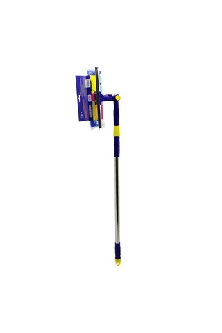 Star Q 2 Başlı Camsil Çekpas - M.fiber Mop 24.5cm 360 Derece Başlık Camsil - Mop Uzayan Metal - Pls. Çok Renkli