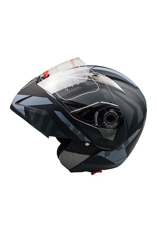 Helmets JK20 - 902 Çene Açılır Güneş Vizörlü Motosiklet Kaskı Gri Mavi