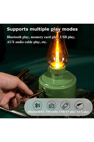 Geeksen C210 Pembe Klasik Makyajlı Fener, Bluetooth Hoparlör, Led Işık, Uyku Ses Makinesi, Taşınabilir Dış Mekan Kamp Cihazı