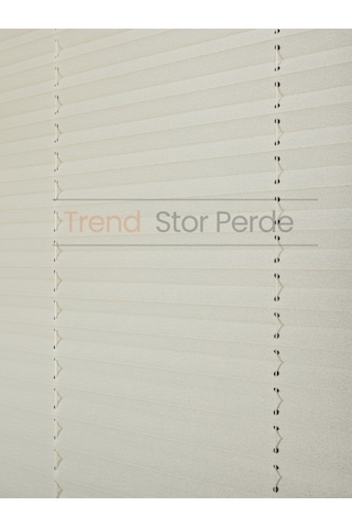 Krem Plise Katlanır Cam Balkon Perdesi - Ofis Perdesi - Salon Perdesi - 015 Krem