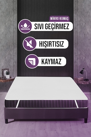 Sıvı Geçirmez Yatak Alezi Pamuklu 90X190Cm Dört Köşe Lastikli
