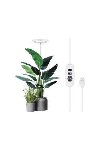 Dofolink 72 Led Toprak Takılı Bitki Büyüme Lambası - Tam Spektrum, 3/9/12 Saat Zamanlama, 10 Seviye Parlaklık Ayarı, 180 Döner Kafa, Beyaz Ip42, 10w Diğer