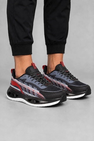 Ht Hotin Rocco Erkek Air Taban Spor Ayakkabı Günlük Rahat Koşu Ve Yürüyüş Sneaker - Siyah-füme-kırmızı