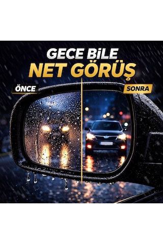 Araç Yan Ayna Yağmur Kaydırıcı Film 2 Adet Anti Fog & Su İtici Dikiz Aynası Koruyucu Net Görüş Güvenli Sürüş
