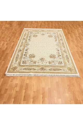 Floral Desenli 200 X 300 İpek Halı Bej