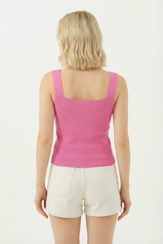 Rovebella Vera Kare Yaka Fitilli Pembe Crop