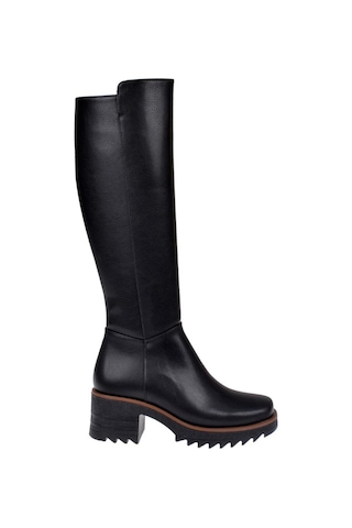 Pullman Kalın Topuklu Kadın Çizme İz-1000 Siyah-siyah Siyah