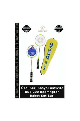 Özel Seri Sosyal Aktivite Bst-200 Badmngton Raket Set Sarı