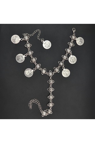 Suntek Vintage Boho Çiçek Ayak Hippi Bilezikler Püskül Madeni Gümüş