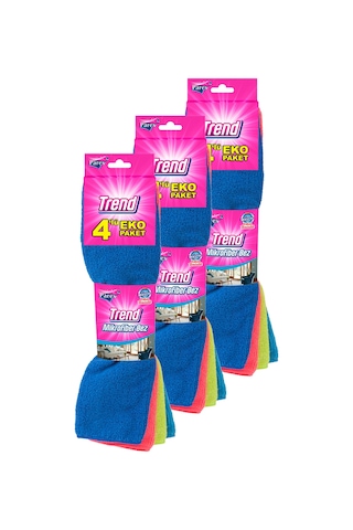 Trend Mikrofiber 4'lü Açık Temizlik Bezi Üçlü Paket Diğer