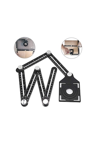 Çok Fonksiyonlu Alüminyum Delik Ayarlayıcı Şablon Cetveli