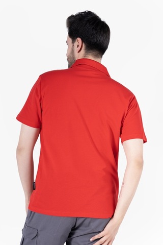Yıldırımlar T-shirt %100 Pamuk Polo Yaka Fleto Cepli %100 Pamuk Kırmızı