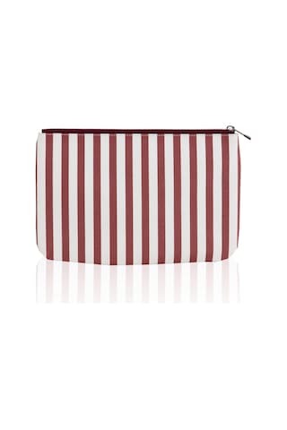 The Mia Clutch Stripe Bordo Beyaz 27 X 19 Cm Renkli