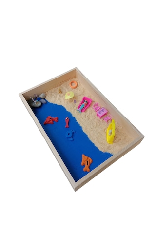 Eğitici Ahşap Kum Tepsisi Büyük