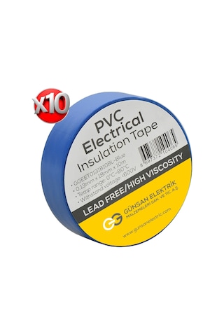 Günsan Mavi Elektrik İzolasyon Bandı 10 Adet
