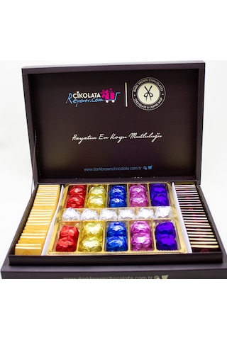 Dark Brown Hediyelik Çikolata 25 Sargılı  40 Madlen Gerçek El Yapımı Çikolatalar